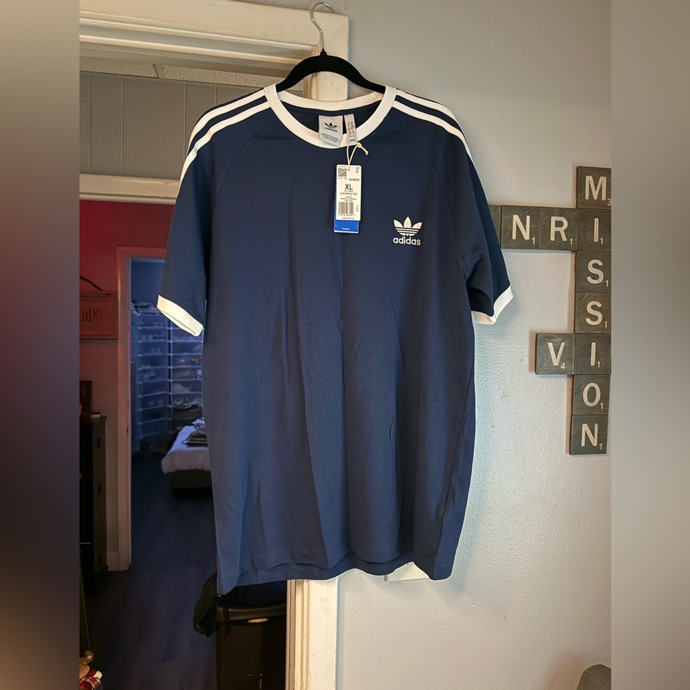Adidas Men's Navy Blue Short Sleeve Tee